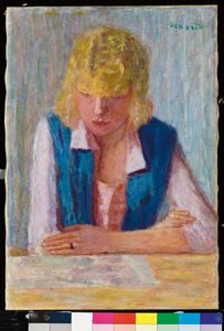 Blondinen i den blå vesten av Pierre Bonnard