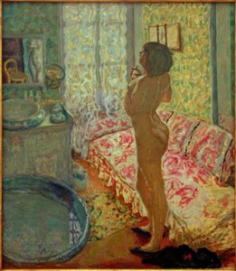 Badet med den rosa sofaen (naken mot lyset)