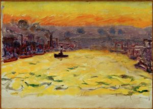 Havnen, solnedgang av Pierre Bonnard