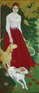 Frøken Andree Bonnard og hundene hennes (olje på lerret av Pierre Bonnard
