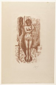 Stående naken kvinne vasker seg Etude de Nu av Pierre Bonnard
