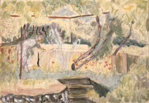 Studie for Woman in a Garden (wc og blyant) av Pierre Bonnard