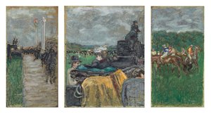Løpene på Longchamp; Les Courses a Longchamp av Pierre Bonnard