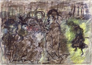 The Square, Evening, 1899 (pastell, wc og blekk på papir) av Pierre Bonnard