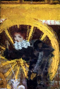 Omnibus Ung kvinne og hunden hennes nær hjulene på en vogn. Maleri av Pierre Bonnard (1867-1947) 1895 Collection Vicomtesse de Maublanc av Pierre Bonnard