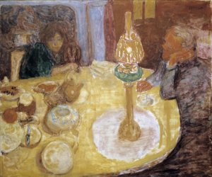 KVELD UNDER LAMPA av Pierre Bonnard