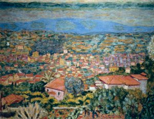 Utsikt over Le Cannet, hustak (Alpes Maritimes, Provence-Alpes-Cote d