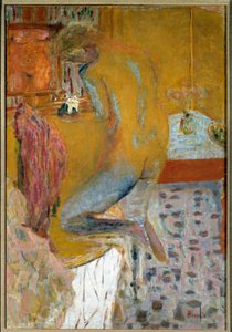 Kvinnen har toalettet sitt av Pierre Bonnard