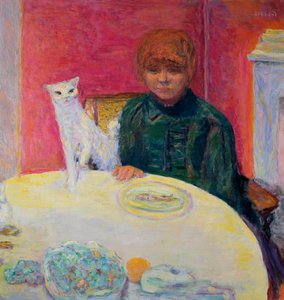 Kvinne med en katt, 1912 av Pierre Bonnard