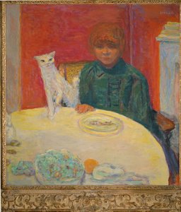 Kvinne med katt eller Den krevende katten (maleri på lerret) av Pierre Bonnard