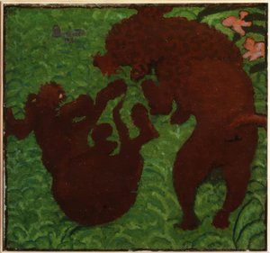 To lekende hunder av Pierre Bonnard
