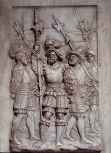 Soldater Detalj av basrelieffene av graven til Francois I (1494 - 1547) realisert av Pierre Bontemps (1505/1510-1568/1570)