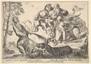 Engler som løfter jomfru og barn, 1610-42. av Pierre Brebiette