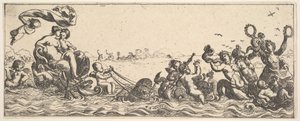 To kvinner som sitter i et skjell, 1615-42.