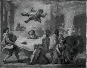 Sancho Panza blir kastet i et teppe, 172324.