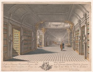 Biblioteket til klosteret Sainte-Geneviève i Paris Bibliotheque de Sainte Genevieve (tittel på objekt) av Pierre Claude Delagardette