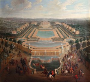 Generell utsikt over slottet og paviljongene ved Marly