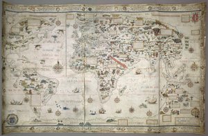 Legg til MS 24065 verdenskart (Planisphere) av Pierre Descaliers