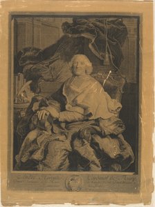 André Hercules, kardinal av Fleury av Pierre Drevet, after Hyacinthe Rigaud