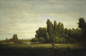 En eng avgrenset av trær, ca. 1845. av Pierre Etienne Theodore Rousseau