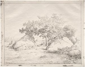 Kirsebærtre på Blau. av Pierre Etienne Theodore Rousseau
