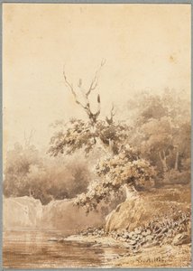 Landskap, 1836. av Pierre Etienne Theodore Rousseau