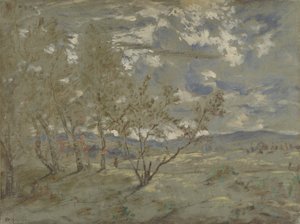Landskap, ca 1865 av Pierre Etienne Theodore Rousseau