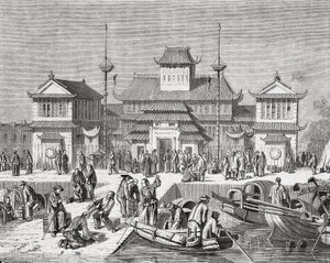 Kina, Shanghai, Shanghai Customs House, gravering