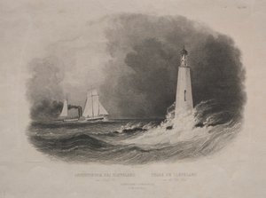 Fyrtårn i Cleveland, Ohio, ved Lake Erie av Pierre Eugène I Aubert