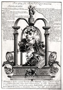 Til ære for den høyre ærede Robert Walpole (1676-1745) 1. jarl av Orford av Pierre Fourdrinier