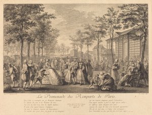 Turen langs vollene i Paris av Pierre Francois Courtois after Augustin de Saint Aubin