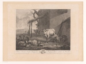 Melkende herderin Gjeterinnens okkupasjon (tittel på objekt) av Pierre Francois Laurent