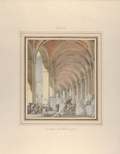 Halle aux Blés, interiørutsikt, ca. 1810.