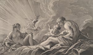 Kjærlighet instruert av Mercury, 1700-tallet. av Pierre François Basan