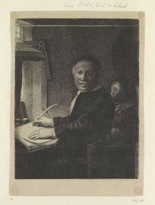 Portrett av forfatteren Lieven Willemsz. van Coppenol: liten tallerken Recueil de quatre-vingt-cinq estampes originales (serietittel)