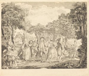 Ballett i Operaen av Pierre François Basan after Gabriel Jacques de Saint Aubin