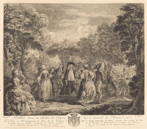 Ballett i Operaen av Pierre François Basan after Gabriel Jacques de Saint Aubin