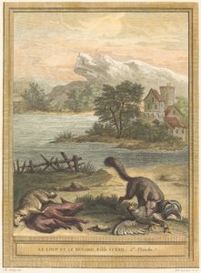 The Wolf and the Fox (The Wolf and the Fox) av Pierre François Tardieu after Jean Baptiste Oudry