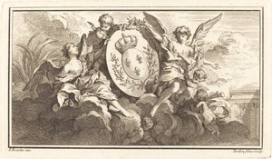 Det kongelige våpenskjoldet til Ludvig XV av Pierre François Tardieu or Jacques Nicolas Tardieu after François Boucher