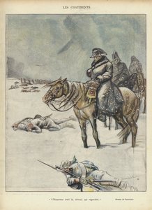 Napoleon på tilbaketoget fra Moskva, illustrasjon for Le Rire