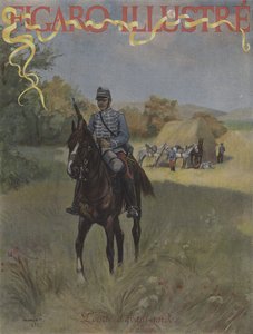 Forhåndsvakt. Omslag til Le Figaro Illustre, mars 1896 av Pierre Georges Jeanniot