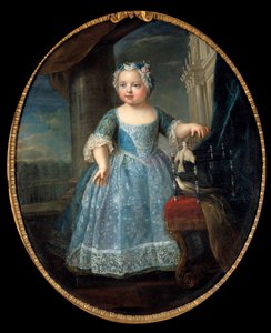 Portrett av Louise Marie av Frankrike (1728-1733) dit Madame, tredje datter av Louis XV Maleri av Pierre Gobert (1662-1744) 1700-tallets søn. 1,08 x 0,88 m.