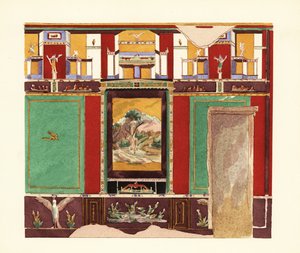 Spisesal i Casa di Orfeo eller House of Orpheus, Pompeii