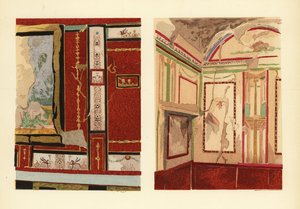 Huset til Tullius Faustus på Strada della Fortuna (til venstre), og huset til Popidius Priscus (til høyre), Pompeii, Chambre d