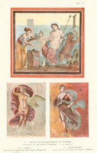 Venus som beskytter av Pompei, Leda, Bacchante (farge litho) av Pierre Gusman