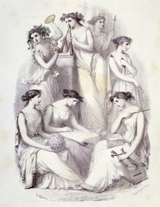 Geniuses of Olympus - i "" The Mythological Women"", tegninger av G. Staal, av Mery og Cte Foelix, Ed. G. de Gouet av Pierre Gustave Eugene Staal