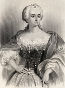 Maria Theresa (1717-80) erkehertuginne av Østerrike og dronning av Ungarn amd Böhmen, illustrasjon fra 