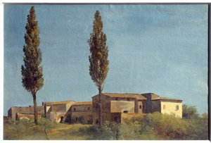 På Villa Farnese, de to poplene. Maleri av Pierre Henri De Valenciennes (1750-1819)