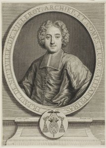 Portrett av Francois-Paul de Neufville de Villeroy av Pierre Imbert Drevet