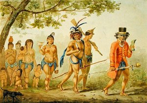 Mars av en stamme, ca. 1839 (akvarell på papir) av Pierre J. Benoit
